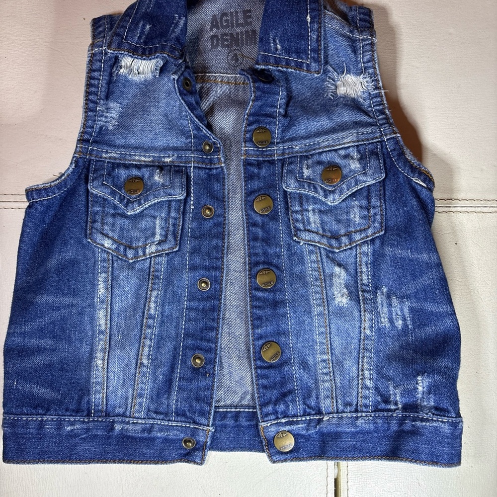 Kids Blue Denim Vest